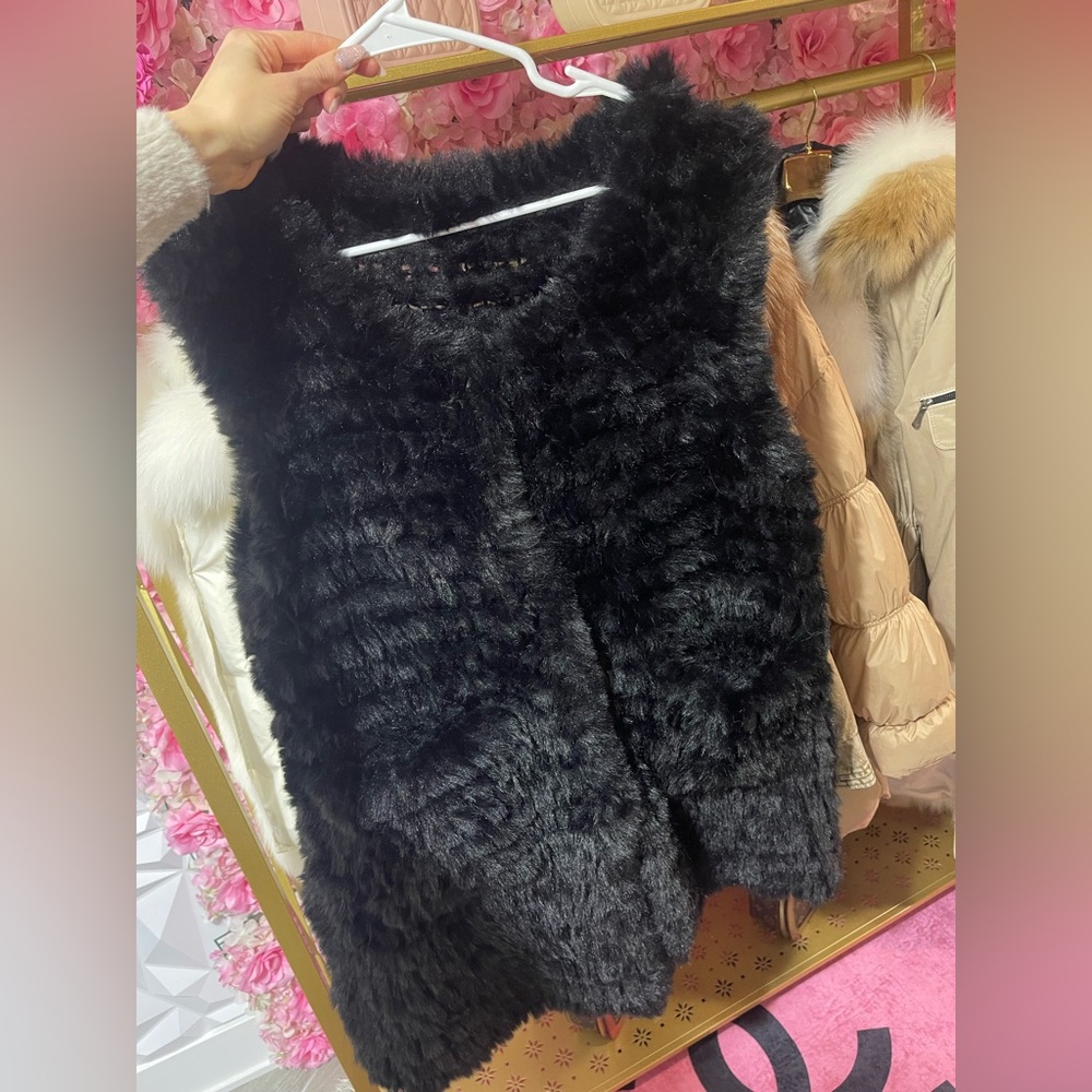 Women's Black Faux Fur Vest